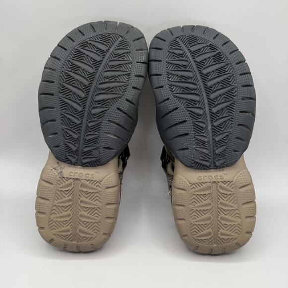 Crocs Swiftwater 202111 Leather Sport Sandals Shoes Mens Size 7 Brown Closed Toe